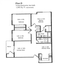 Three Bedroom Two Bath 10A floor plan